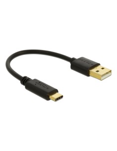 DELOCK καλώδιο USB σε USB-C 85354, 15W, 22AWG, 0.15m, μαύρο