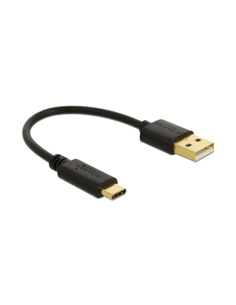 DELOCK καλώδιο USB σε USB-C 85354, 15W, 22AWG, 0.15m, μαύρο