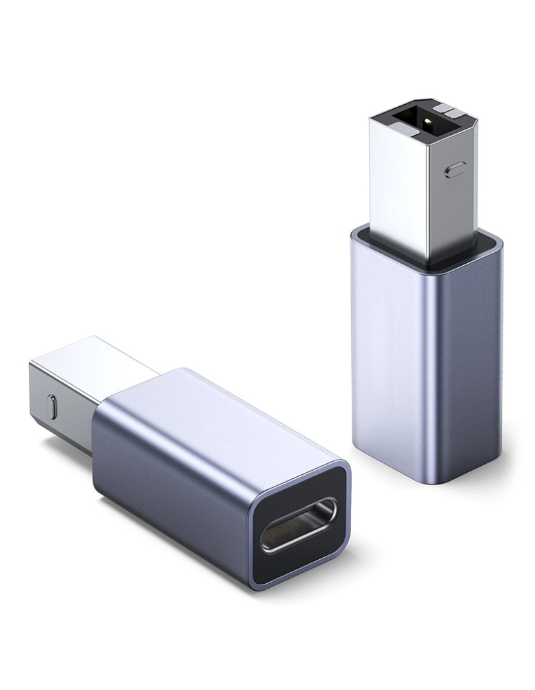 POWERTECH αντάπτορας USB Type-B αρσενικό σε USB-C θηλυκό PTH-068, γκρι