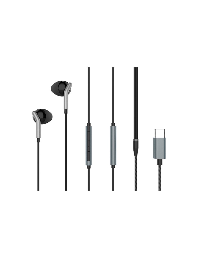 YISON earphones με μικρόφωνο X6, USB-C σύνδεση, Φ12mm, 1.2m, μαύρα