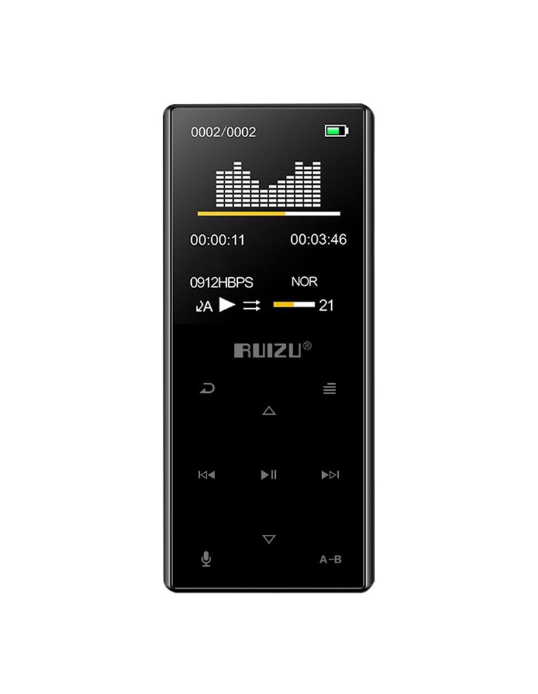 RUIZU MP3 player D29 με ηχείο, 1.8", 16GB, BT, ελληνικό μενού, μαύρο