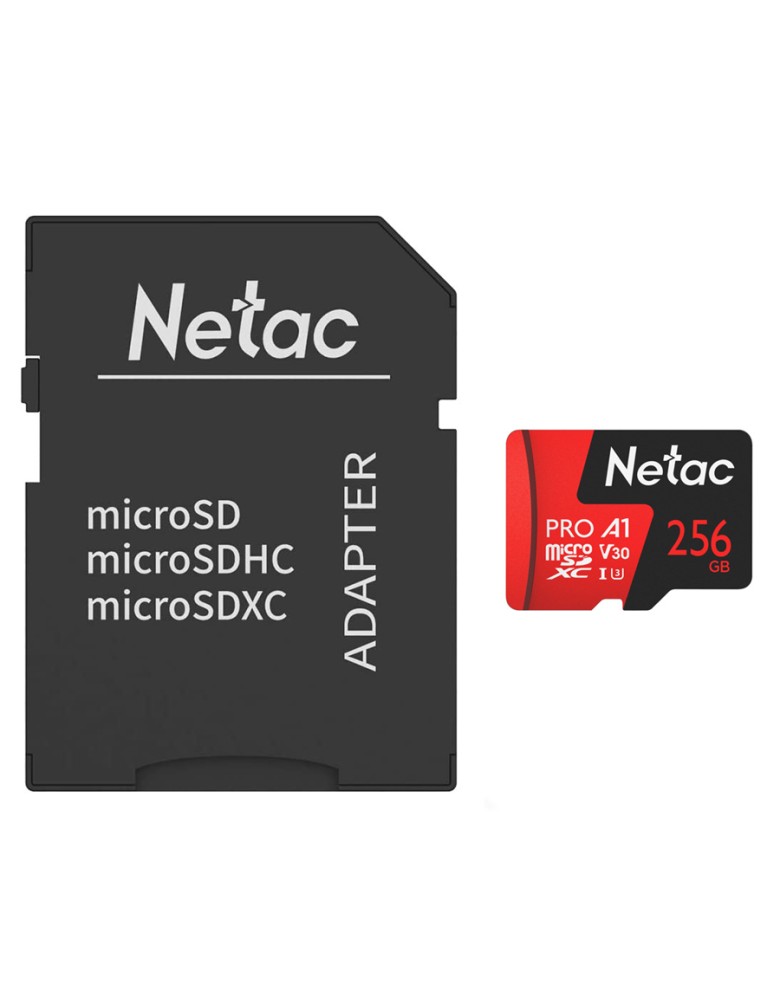 NETAC κάρτα μνήμης MicroSDXC P500 Extreme Pro, 256GB, 100MB/s, Class 10