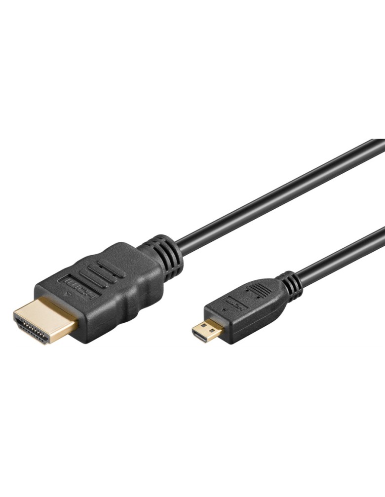 GOOBAY καλώδιο HDMI σε HDMI Micro 53787 με Ethernet, 4K/60Hz, 5m, μαύρο