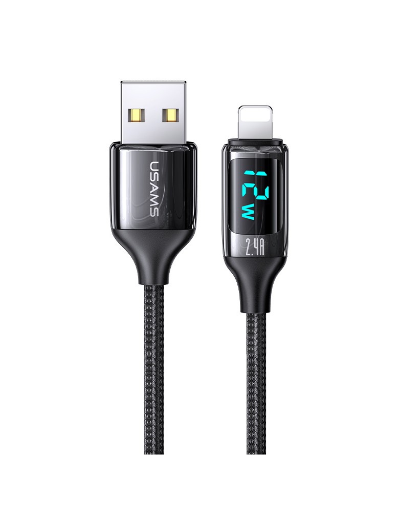 USAMS καλώδιο Lightning σε USB US-SJ543, 12W, 1.2m, μαύρο