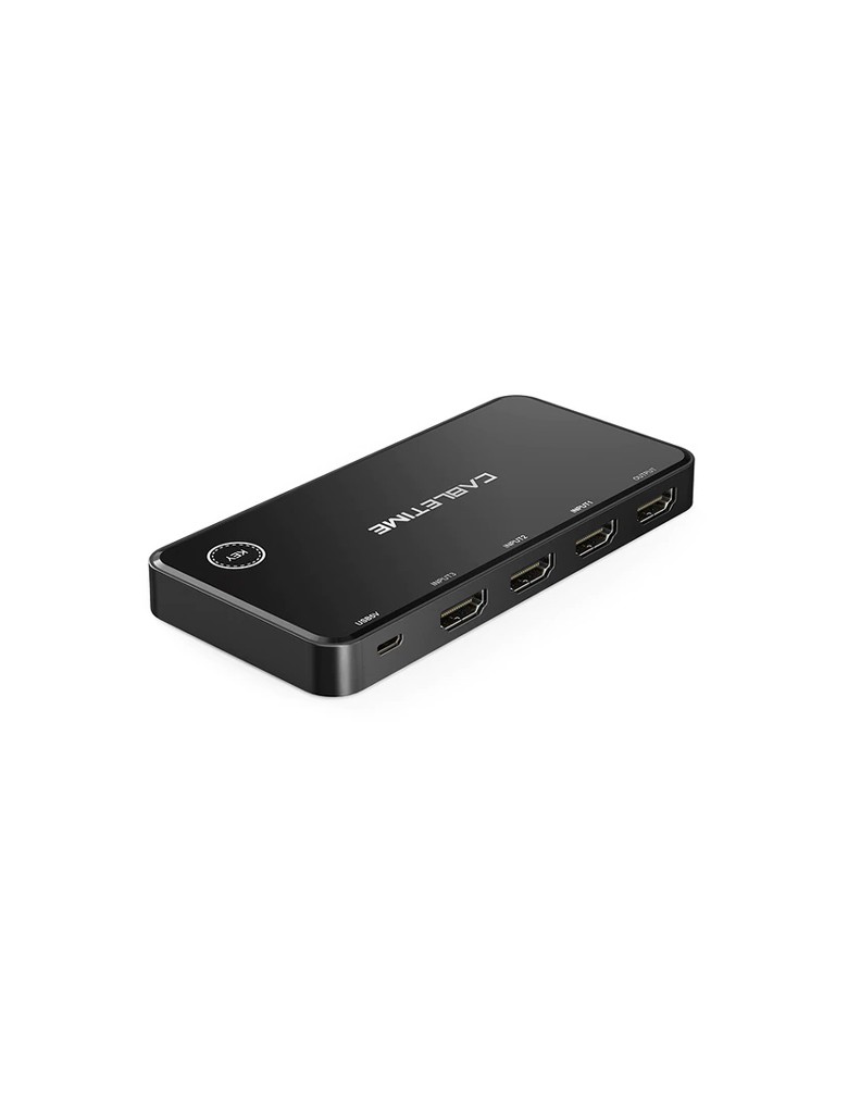 CABLETIME 3 in 1 HDMI 2.0 switch HS4K3 με ασύρματο χειριστήριο, 4K, γκρι