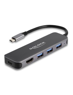 DELOCK docking station 64171, 5 θυρών, USB-C σύνδεση, 85W...