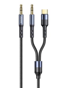 USAMS καλώδιο ήχου 3.5mm σε USB-C & 3.5mm US-SJ555, 1.2m,...