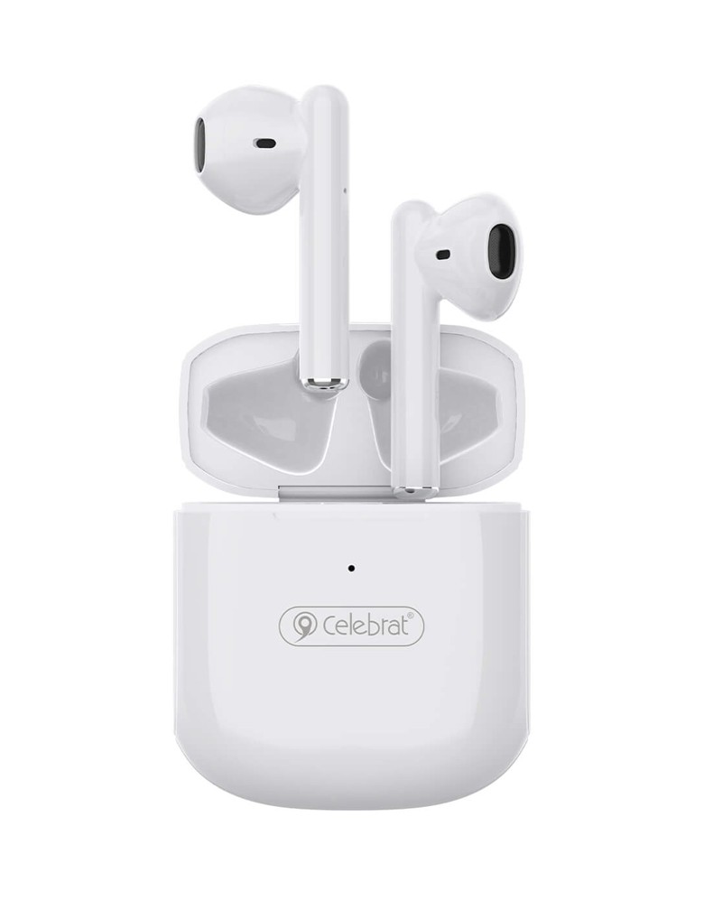 CELEBRAT earphones με θήκη φόρτισης W16, True Wireless, Φ13mm, λευκά