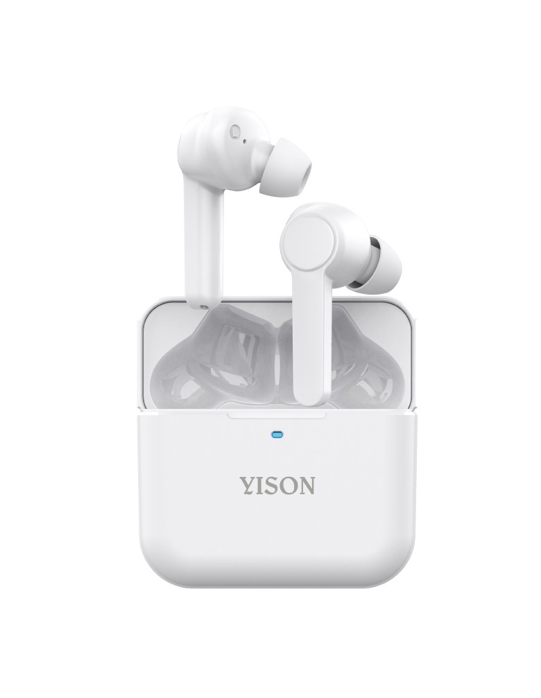 YISON earphones με θήκη φόρτισης T5, True Wireless, Φ6mm, λευκά