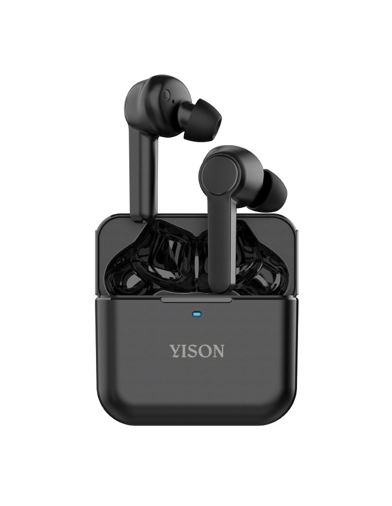 YISON earphones με θήκη φόρτισης T5, True Wireless, Φ6mm, μαύρα