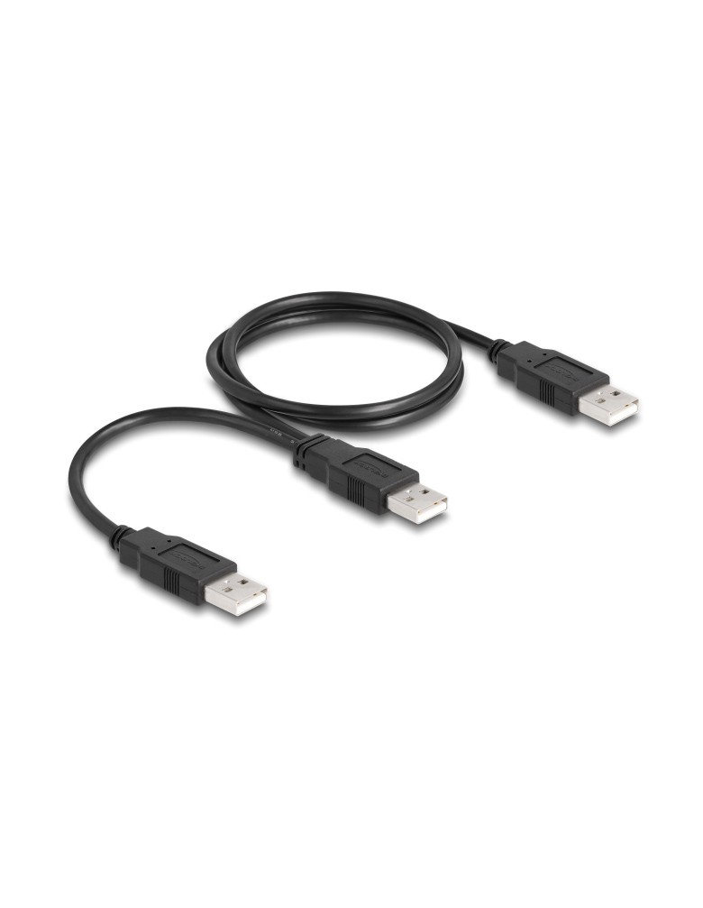 DELOCK καλώδιο USB σε 2x USB 80000, 480Mbps, 70cm, μαύρο