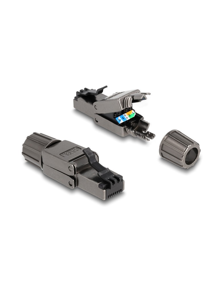 DELOCK βύσμα RJ45 CAT 8.1 STP 86514, tool-free, γκρι