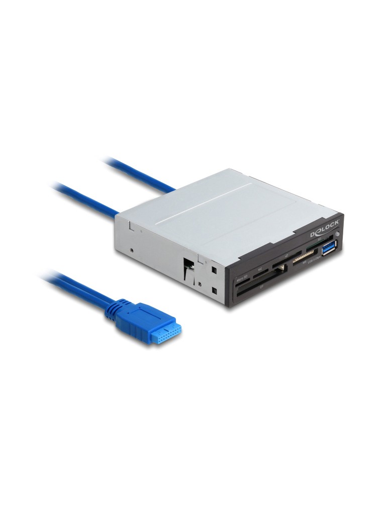 DELOCK USB 19-pin card reader 91759, CF/SD/micro SD/xD/MS/M2/USB, 5Gbps