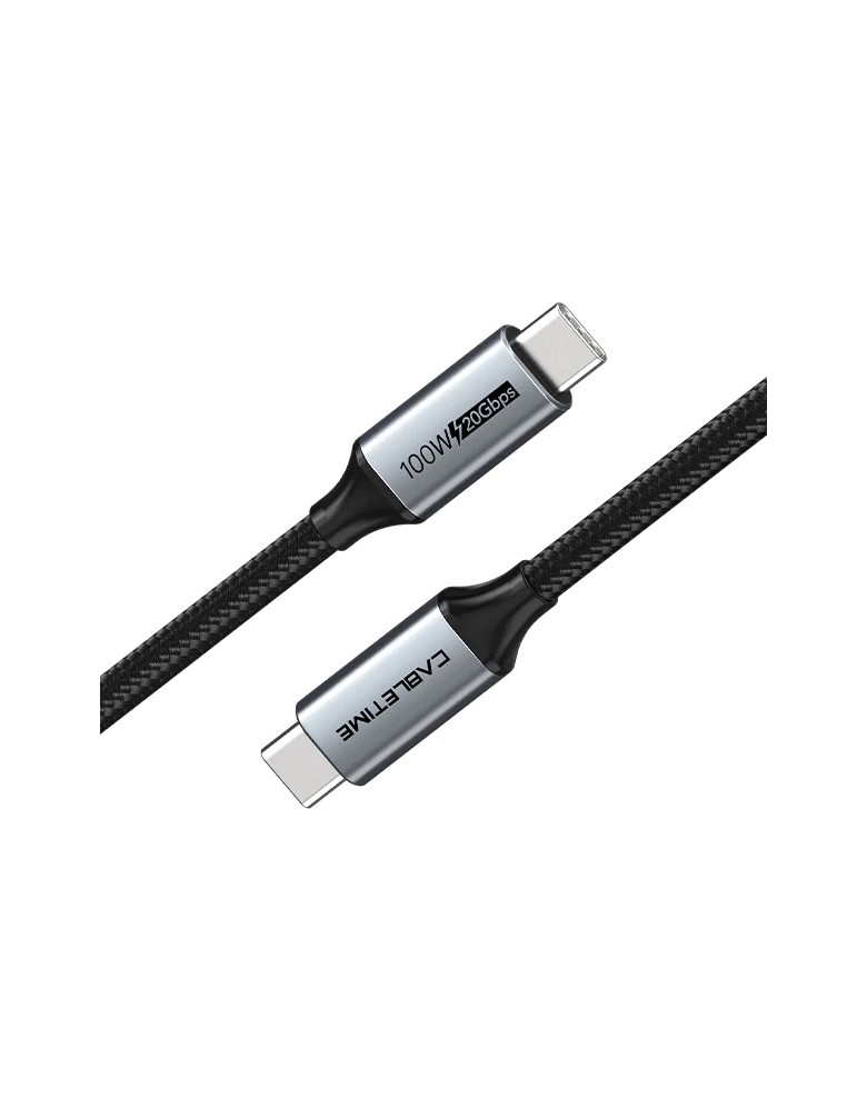 CABLETIME καλώδιο USB-C CT-CMCM2, USB 3.1, 100W, 20Gbps, 4K, 1.5m, μαύρο