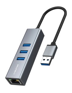 CABLETIME USB hub CT-AMLU3, RJ45 & 3x USB θύρες, 5Gbps,...