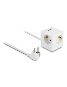 DELOCK πολύπριζο 11497, 3x schuko, USB-C & 2x USB, 16A,...