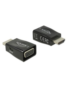 DELOCK αντάπτορας HDMI σε VGA 65902, 1920x1200p/60Hz, μαύρος