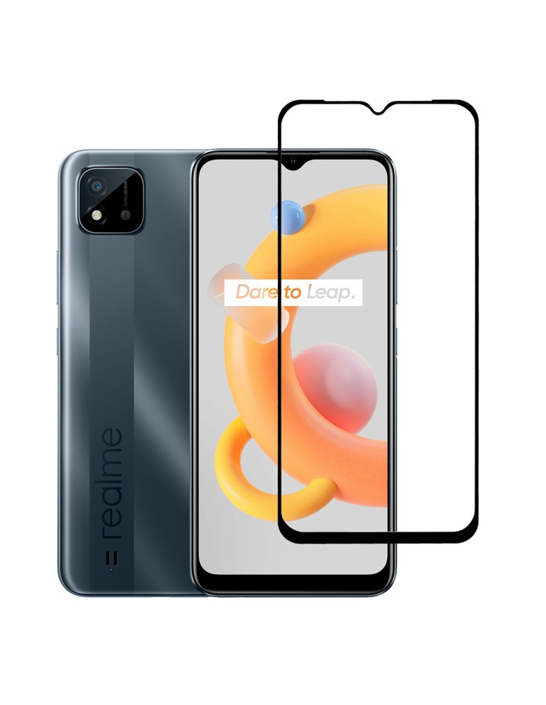 POWERTECH tempered glass 5D TGC-0578, Realme C11, full glue, μαύρο