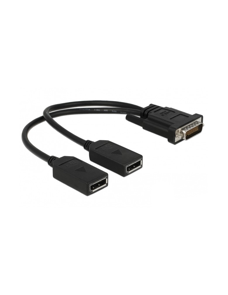 DELOCK αντάπτορας DMS-59 σε 2x DisplayPort 65354, 25cm, μαύρος