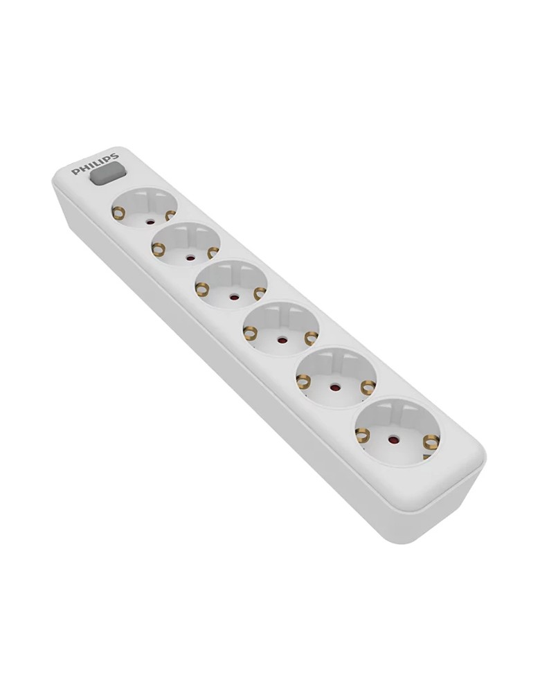 PHILIPS πολύπριζο SPN1162WA, 6x schuko 16A, 2m, λευκό