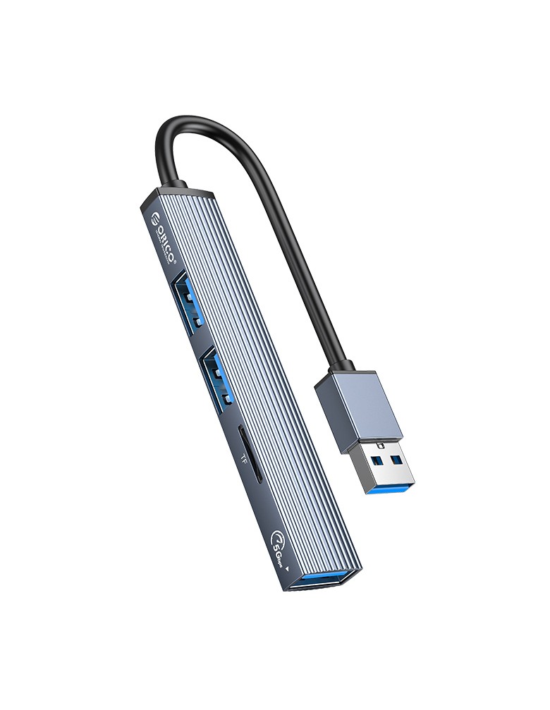 ORICO USB hub AH-A12F με card reader, 4x θυρών, 5Gbps, USB σύνδεση, γκρι