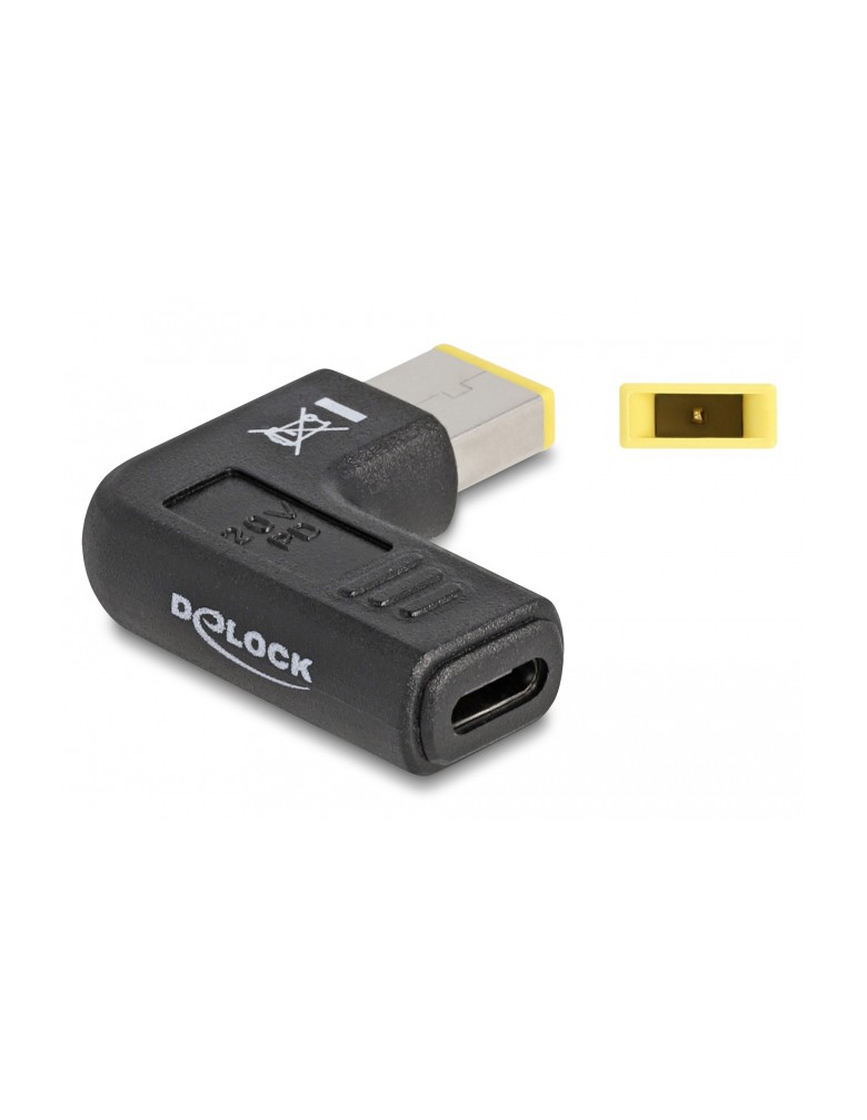 DELOCK αντάπτορας τροφοδοσίας 60003 USB-C σε Lenovo 11x4.5mm, 90°, μαύρο