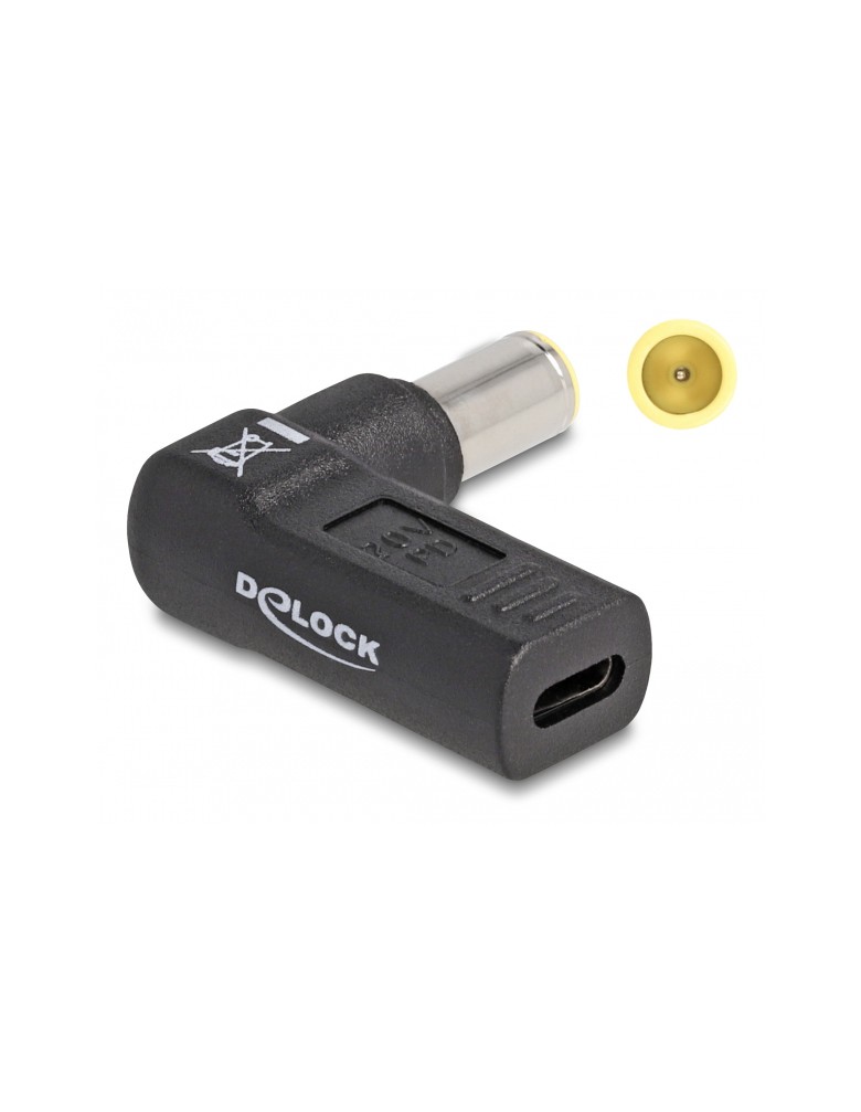 DELOCK αντάπτορας τροφοδοσίας 60012, USB-C σε IBM 7.9x5.5mm, 90°, μαύρος