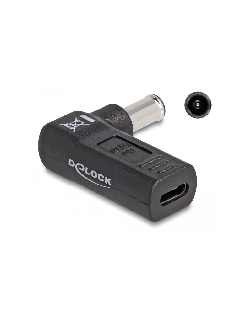 DELOCK αντάπτορας τροφοδοσίας 60014, USB-C σε Sony 6x4.3mm, 90°, μαύρος