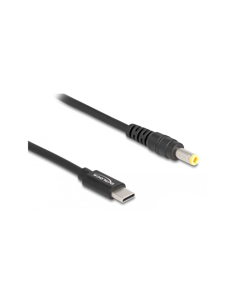 DELOCK καλώδιο τροφοδοσίας 87978, USB-C σε 5.5x2.5mm, 1.5m, μαύρο