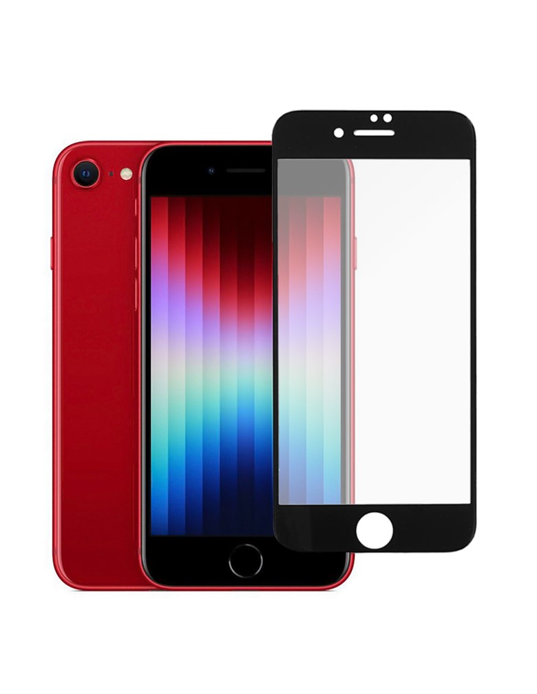 POWERTECH tempered glass 5D TGC-0584, full glue, iPhone SE 2022, μαύρο