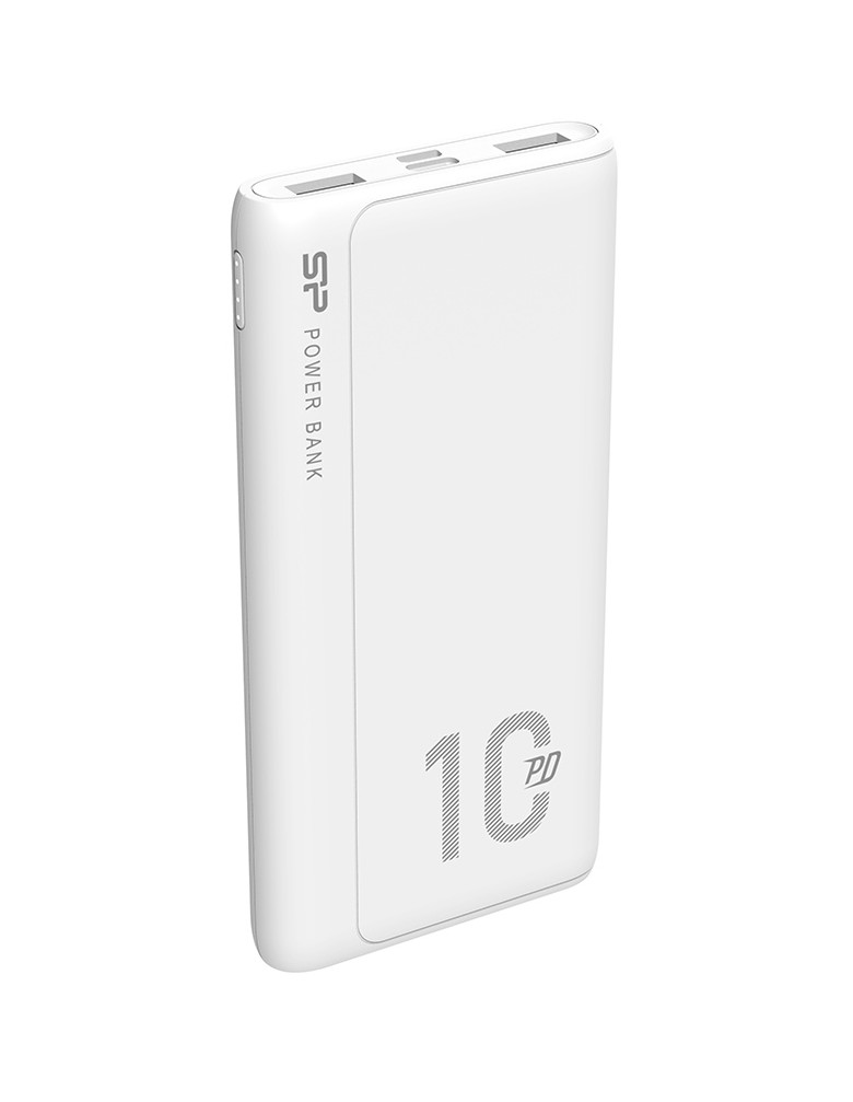 SILICON POWER power bank QP15, 10000mAh, 2x USB & USB Type-C, 3A, λευκό