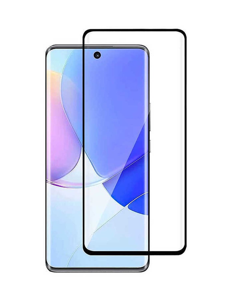 POWERTECH tempered glass 5D, full glue, curved, Huawei P50 Pro, μαύρο