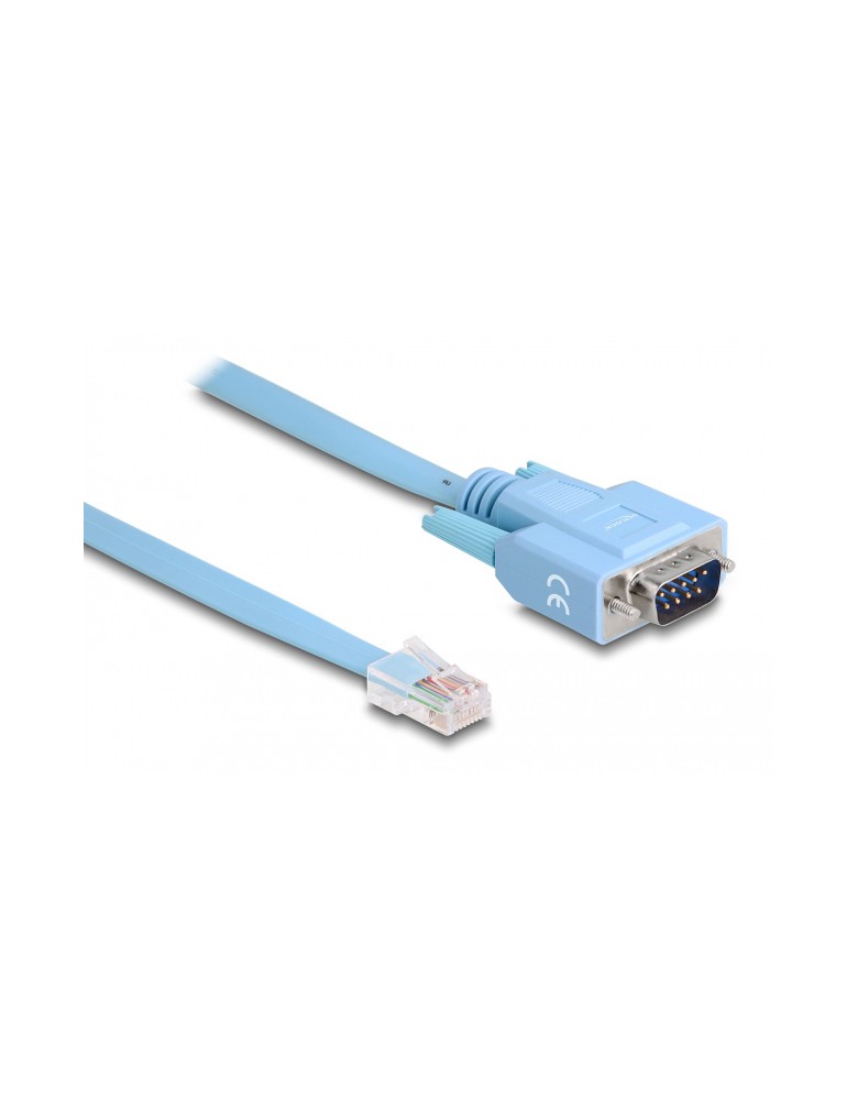 DELOCK καλώδιο serial RS-232 DB9 σε RJ45 63353, 1m, μπλε