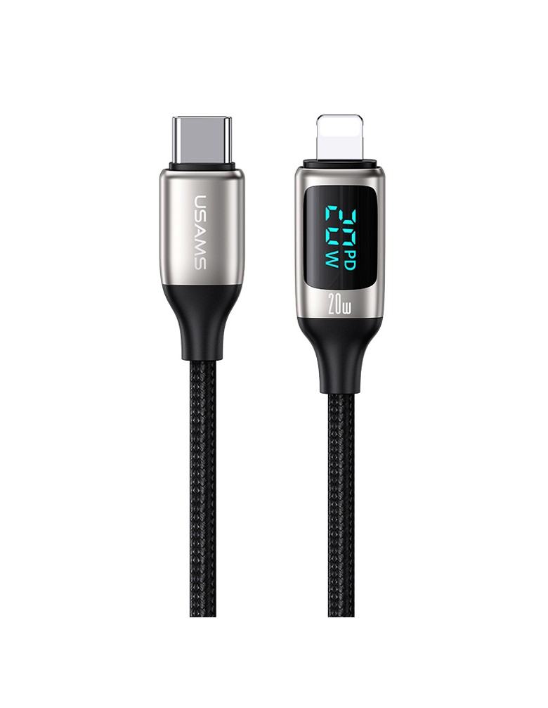 USAMS καλώδιο Lightning σε USB-C US-SJ545, 20W PD, 1.2m, ασημί