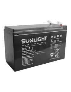SUNLIGHT μπαταρία μολύβδου SPA12-7, 12V 7Ah, 6.3mm F