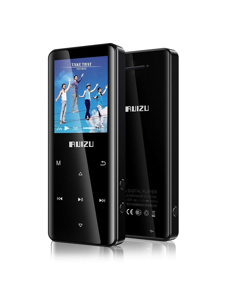 RUIZU MP3 player D51 με ηχείο, 1.8", 8GB, BT, ελληνικό μενού, μαύρο