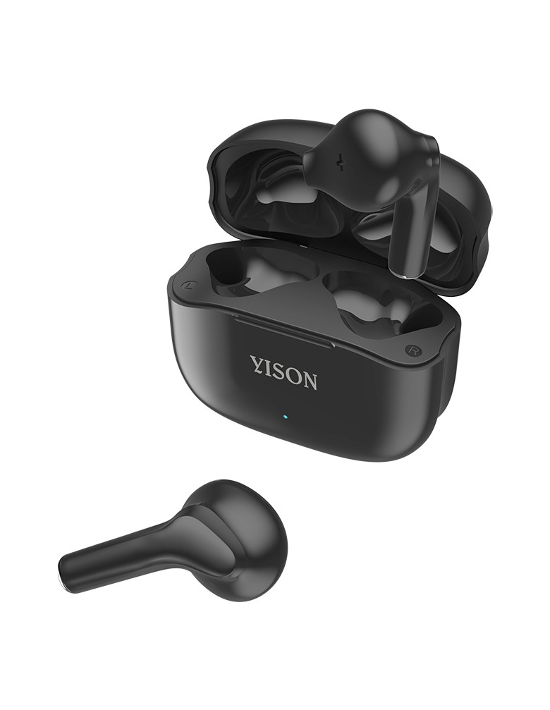 YISON earphones με θήκη φόρτισης TWS-T6, True Wireless, Φ13mm, μαύρα