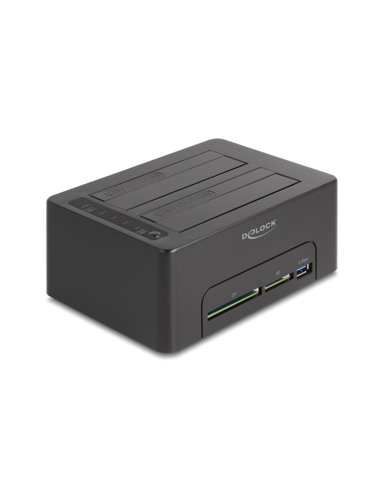 DELOCK docking station 64183 clone function, 2x HDD, CF/SD, 5Gbps, μαύρο