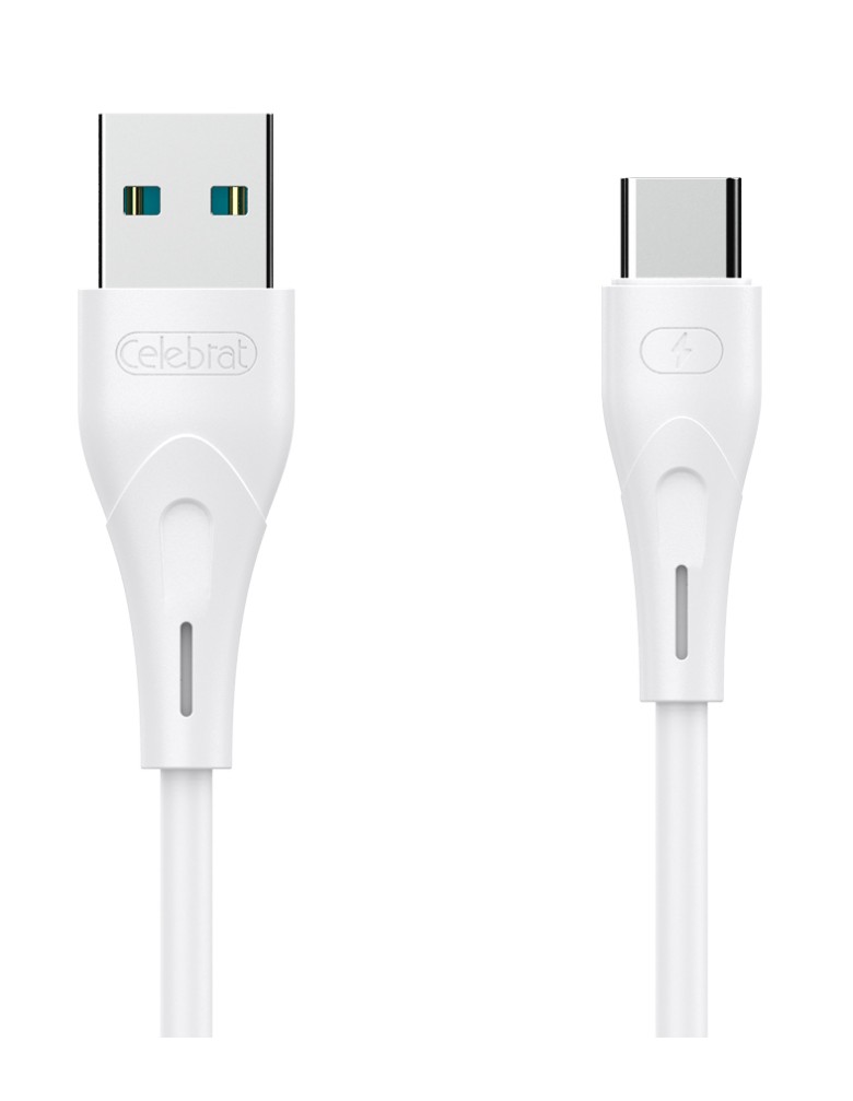 CELEBRAT καλώδιο USB σε USB-C CB-18T, 15W 3A, 1m, λευκό