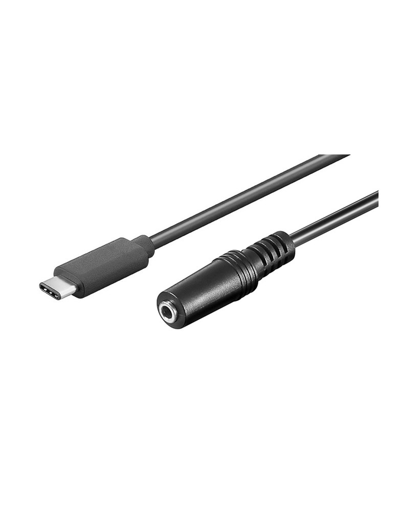 POWERTECH καλώδιο USB-C σε 3.5mm CAB-UC059 αρσενικό σε θηλυκό, 1m, μαύρο