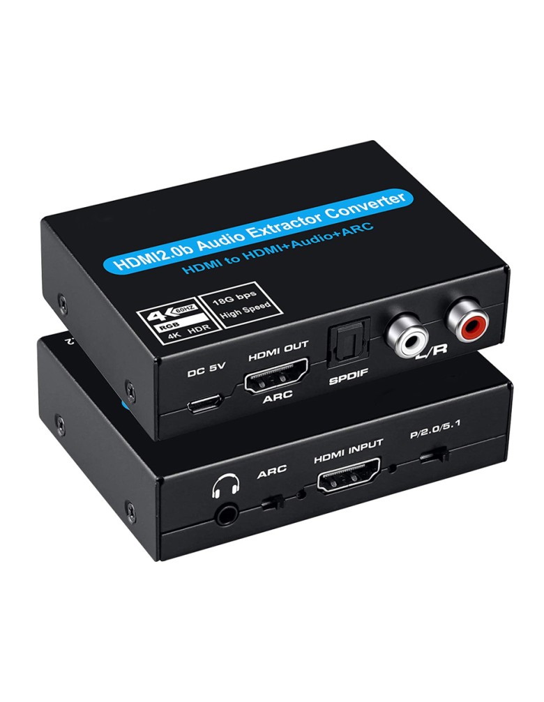 POWERTECH converter CAB-H154 από HDMI σε HDMI, 3.5mm & 2x RCA, 4K