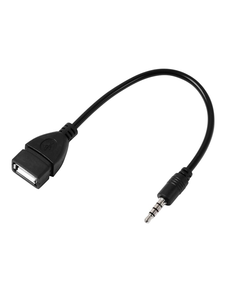 POWERTECH καλώδιο 3.5mm σε USB 2.0 female CAB-J055, 0.5m, μαύρο