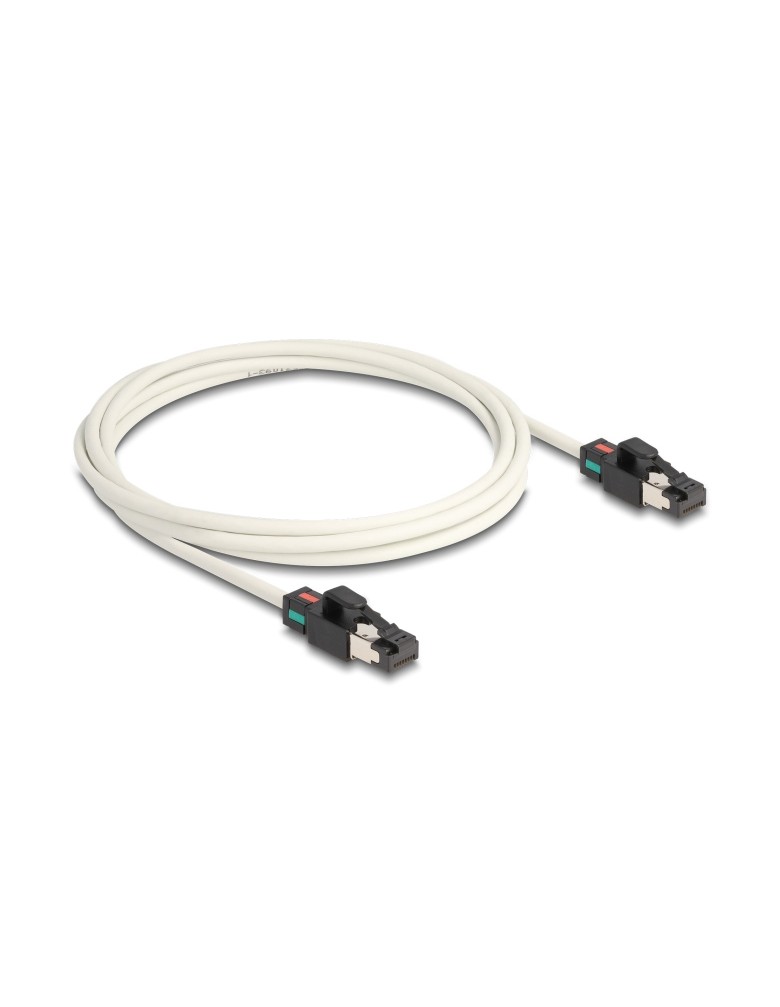 DELOCK καλώδιο δικτύου 80170 CAT6A S/FTP, περιστρεφόμενα clips, 2m λευκό