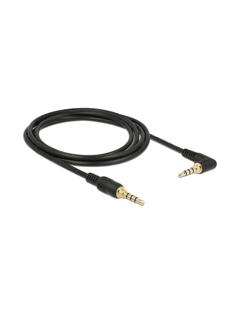 DELOCK καλώδιο 3.5mm 85613, γωνιακό, 24AWG, gold plated, 2m, μαύρο