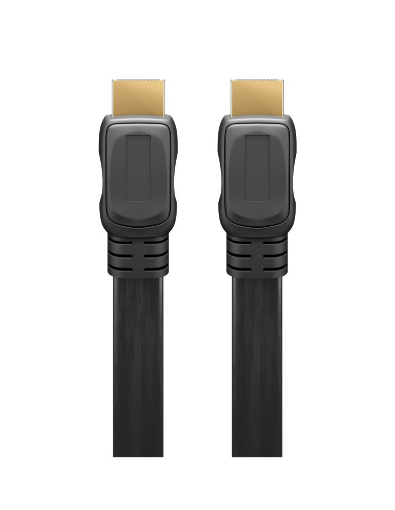 GOOBAY καλώδιο HDMI 2.0 61278, Ethernet flat 4K/60Hz 18 Gbps 1.5m, μαύρο