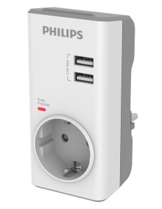 PHILIPS αντάπτορας ρεύματος schuko CHP4010W-10, 2x USB,...