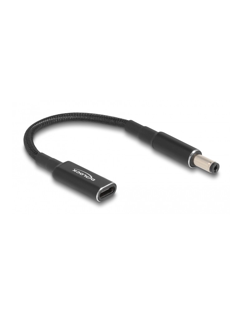 DELOCK καλώδιο τροφοδοσίας 60039, USB-C σε 5.5x2.1mm, 15cm, μαύρο