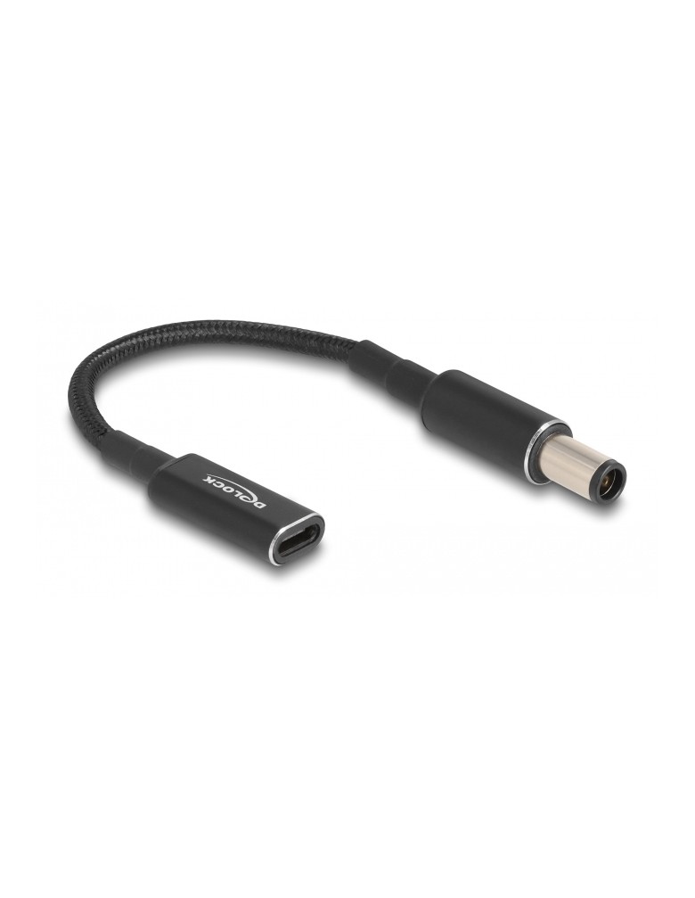 DELOCK καλώδιο τροφοδοσίας 60032, USB-C σε HP 7.4x5.0mm, 15cm, μαύρο