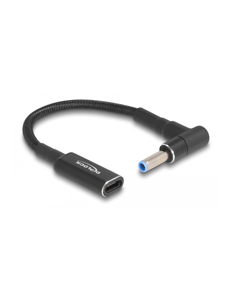 DELOCK καλώδιο τροφοδοσίας 60031, USB-C σε HP 4.5x3.0mm, 15cm, μαύρο