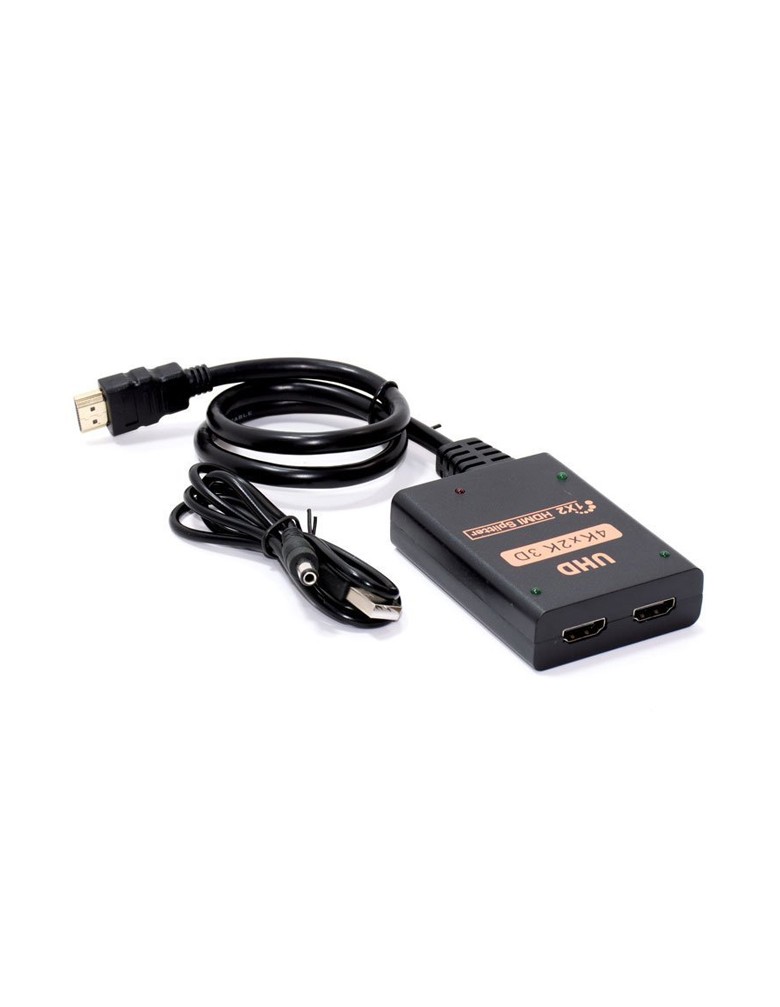 HDMI splitter CAB-H156, 1-in σε 2-out, 4K/60Hz, HDR/HDCP, 50cm, μαύρο